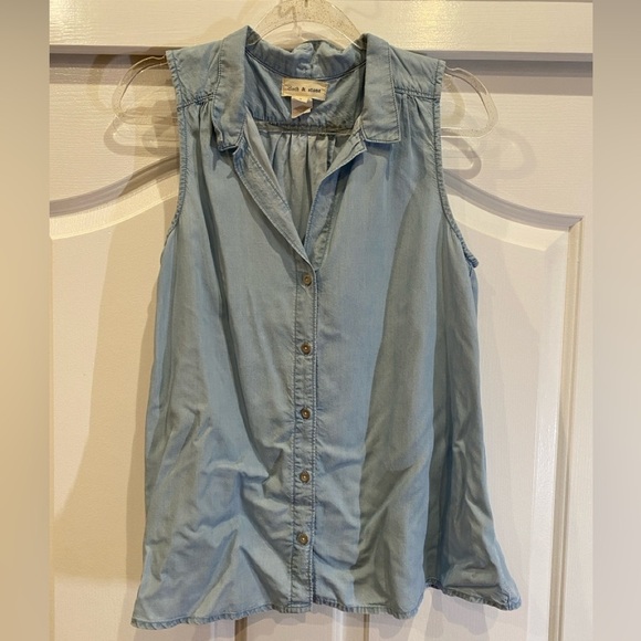 Anthropologie cloth and stone sleeveless split back top size S - Picture 1 of 5